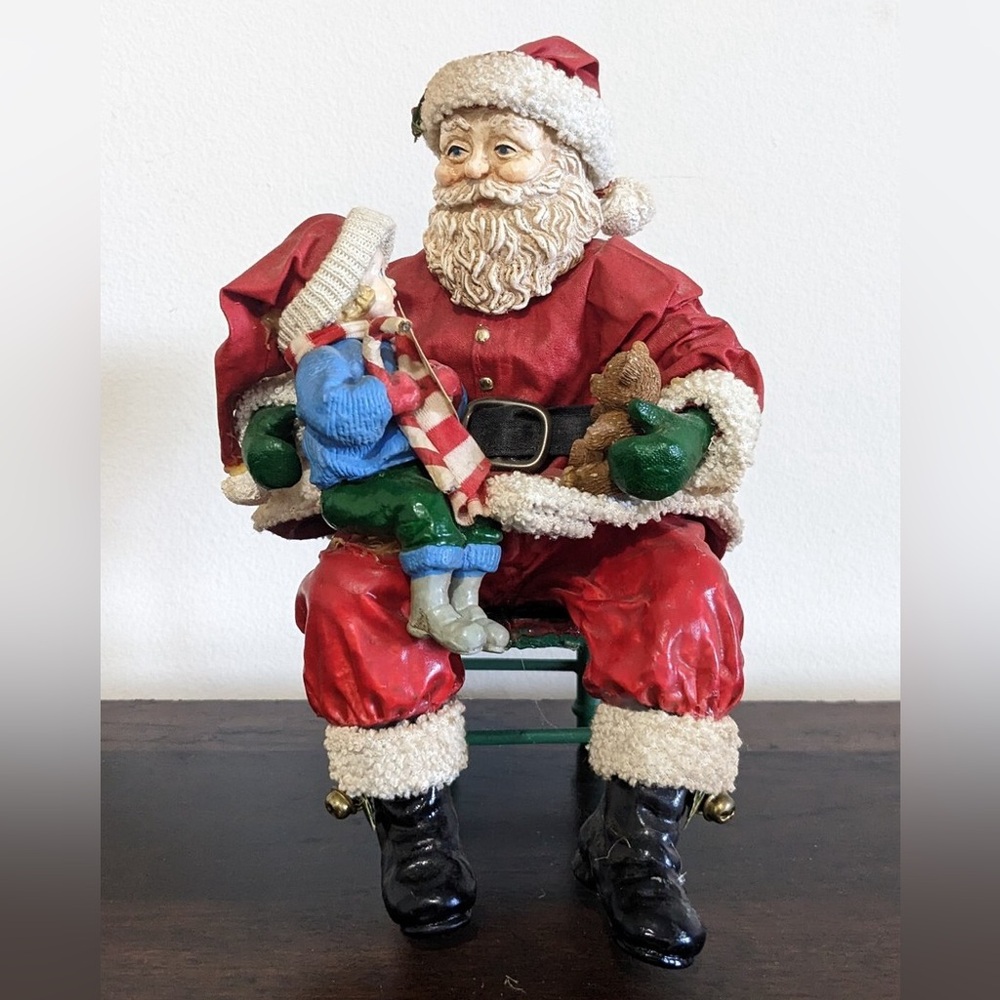 VTG Midwest Importers Cannon Falls Fabric Mache Santa & Boy